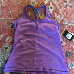 Purple Nike dry fit with built in sports bra Med